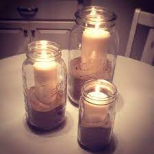 Pin By Bobbi Haas On Ideas Mason Jars Mason Jar Candles Mason Jar Sand Candle