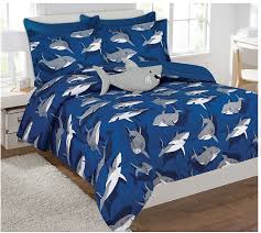 Comforter Set For Boys Shark Light Blue Grey New Full Jornaldoempreendedor Com Br