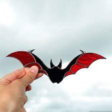 Halloween Bat Stained Glass Bat Decor Window Hangings Stained Etsy In 2021 Stained Glass Patterns Free Stained Glass Stained Glass Decor