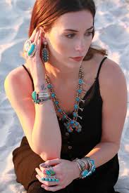 Indian turquoise jewelry squash blossom 2025