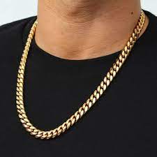 Gold chain for men iced out,14mm/20mm men's 18k real gold plated/platinum white gold finish diamond cuban link chain miami choker necklace bracelet,full cz prong set,with giftbox. 8mm Stainless Steel Cuban Chain In Gold Helloice Jewelry