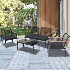 Overstock Com Online Shopping Bedding Furniture Electronics Jewelry Clothing More Black Patio Furniture Conversation Set Patio Modern Patio Furniture