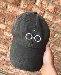 Inspired By Harry Potter Glasses And Lightning Bolt Scar Dad Etsy Harry Potter Glasses Hat Embroidery Dad Hats