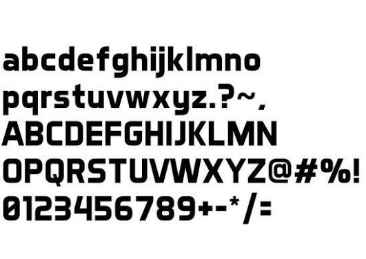 Bảng kí tự font Aero