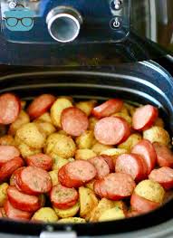An extensive list of recipes using smoked sausage, including images, a list of ingredients, and step by step instructions for preparation. Air Fryer Potatoes And Sausage Meal The Country Cook