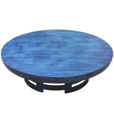 The kittinger company is an american maker of traditional colonial reproduction furniture that was founded in 1866. Kittinger Modern Blue Aniline Dyed Asian Inspired Round Coffee Cocktail Table At 1stdibs