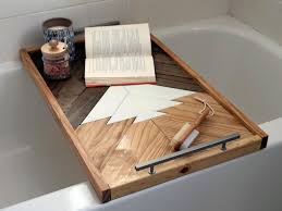 I'm not taking baths right now (california is going through a record setting drought), so our master bathtub feels like an afterthought. How To Make A Wood Bath Tray That Also Serves As Artwork Diy