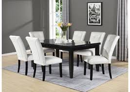 Having the right dining chairs makes all the difference when it's time to gather your loved ones around the table to share a meal. Markina Black Square Marble Top Counter Dining Set W 6 Chairs White Ivan Smith