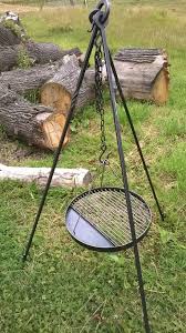 Campfire tripod stands are super sturdy metal tripods that can site directly over an open flame and hold a ton of weight. Large Camping Tripod Cooking Grill 165cm Tall With 52cm Diameter Grill Griddle Barbecue Design Bbq Grill Design Outside Fire Pits