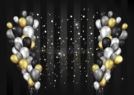 Upload, livestream, and create your own videos, all in hd. Golden Black And Silver Balloons Shiny Black Background Cute Concept For Elegant Birthday Stock Vector Illustration Of Flyer Design 163192240