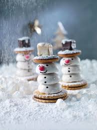 Keks Schneemanner Bauen Rezept Weihnachtsleckereien Weihnachtsbackerei Leckereien