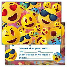 Lot De 12 Cartes D Invitation Pour Anniversaire Partie Fete Cartons D Invitation En Francai Carte Invitation Anniversaire Carte Invitation Anniversaire Emoji