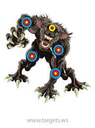 Monster Targets Like This Werewolf Target In High Quality Pdf Files 8 1 2 X 11 And A4 Paper Sizes Fr Paper Shooting Targets Shooting Targets Scary Monsters