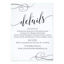 Elegant Typography Wedding Details Enclosure Card Zazzle Com Typography Wedding Invitations Enclosure Cards Wedding Details