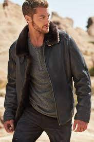 The Brody Sheepskin Bomber Boasts A Rugged Sheepskin Design With A Distressed Look And Supreme Insul Mens Shearling Jacket Shearling Jacket Mens Fashion Casual