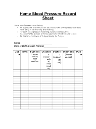 blood pressure log chart 6 free templates in pdf word