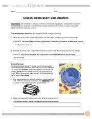 To start, click sample to take a sample of an animal cell. Cell Structure Gizmo Doc Name Date Student Exploration Cell Structure Vocabulary Cell Membrane Cell Wall Centriole Chloroplast Cytoplasm Endoplasmic Course Hero