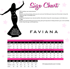 Faviana Size Chart