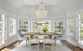 Our selection of premium roman shades is divided into four. Blue And Grey Dining Room With Damask Roman Shades Transitional Dining Room Benjamin Moore Shoreline