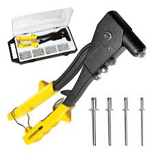 A rivet gun is used to assemble it to plates. Blindnietzangen Set 41 Piece Tongs Riveter Pop Rivet Gun 100476