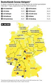 Wir zeigen ihnen auf der karte, in welcher region wie viele fälle registriert worden sind. Corona In Deutschland In Diesen 17 Landkreisen Liegt Die Inzidenz Uber 300 Politik Inland Bild De