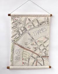 Hand Embroidered Maps Of London Neighborhoods With Images Embroidery Map Map Quilt Map Wall Hanging