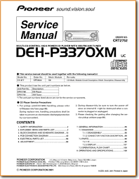 pioneer dehp 3370 xm automotive audio on demand pdf download english