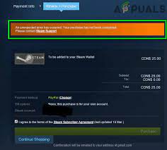 Steam wallet gift card generator. Fix An Unexpected Error Has Occurred Error Message When Making A Purchase At The Steam Store Appuals Com