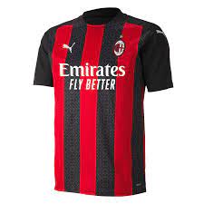 Günstige fußball trikot ac milan neue saison 2020 2021 mit flock für heim & auswärts & third. Puma Ac Mailand Herren Heim Trikot 2020 21 Rot Schwarz Fussball Shop