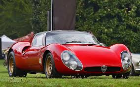 alfa romeo tipo 33 stradale mid engine rear drive two liter v8 making 230bhp at 10k rpm