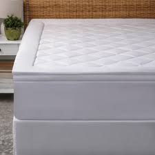 Get the perfect mattress toppers and mattress pads to help you sleep tight (and not let the bed bugs bite!). Deluxe 3 In Queen Polyester Mattress Pad Fb000893 Q The Home Depot Mattress Pad Mattress Green Duvet