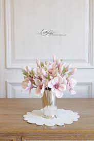 ladylike超高仿真花出口粉白玉兰花美式风格高档假花 magnolia flower artificial flowers floral art