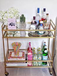 3 Ways To Style The Perfect Bar Cart Fashion Foie Gras Gold Bar Cart Styling Home Bar Decor Bar Cart Decor