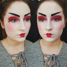 Schminken Fasching Ideen Frauen Geisha Make Up Weiss Rot Fasching Schminken Schminken Geisha Make Up