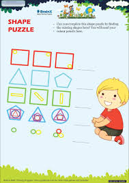 1st grade math worksheets on shapes are designed in an interesting manner with the help of colors and visuals, which keeps the learning process interesting and engaging. Shape Puzzle Math Worksheet For Grade 2 Free Printable Worksheets