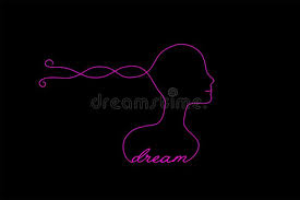 Red dream skin (creazione mia). Girl In Dream Logo Dream Creative Contemporary Concept Girl Profile In Vivid Color In Lines On The Black Background Stock Vector Illustration Of Black Graphic 173587364