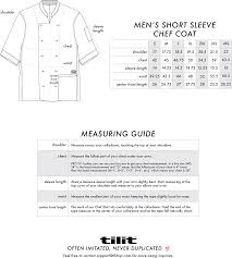 Mens Short Sleeve Chef Coats Size Chart Coat Chef Jackets