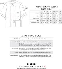 Mens Short Sleeve Chef Coats Size Chart Coat Chef Jackets