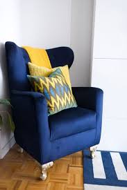 Sneak Peek Trent And Dara Design Sponge Blue And Yellow Living Room Blue Accent Chairs Yellow Living Room
