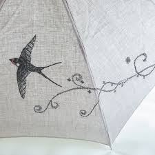 つばめさん刺繍の折りたたみ日傘 satoko embroidery 刺繍 日傘 折りたたみ