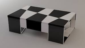 Unusual Coffee Table Design In Contrast Colors Compact Design For Checkered Coffee Table Iconic Furniture Design Modern Design Pictures Unusual Coffee Tables