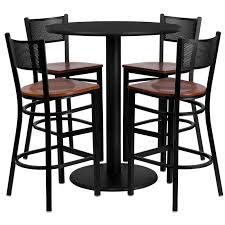 The rokane counter height table set keeps things cozy with its light brown textured fabric and cushioned. Barstool Table Set Off 67