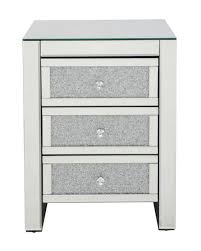 Maybe you would like to learn more about one of these? Crushed Diamond Crystal 3 Drawer Mirrored Bedside Table Mirror Furniture Bedroom Ebay