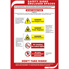 Safety signs questions and answers. Enclosed Space Entering Safety Signs Poster 50x35cm Language English Material Symbol White Self Adhesive Vinyl