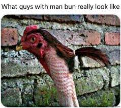 What Guys With Man Bun Really Look Like Chicken With Ponytail Meme Memezila Com