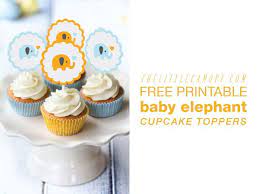 Pin By Michelle Kim On Baby Shower Baby Shower Printables Baby Shower Cupcake Toppers Elephant Cupcakes
