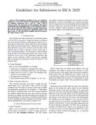 Contained in this page are some basic guidelines for formatting a paper in ieee style. Isca 2020 Submission Guidelines