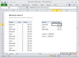 Excel Formula Minimum Value If Exceljet
