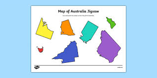 Say what you see puzzle. Map Of Australia Jigsaw Cut Paste Activity Geography Resource