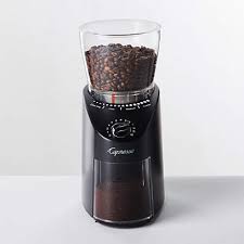 Coffee bean flavor is preserved during grinding by having low heat grind can be adjusted to be used with espresso machines, siphon/vacuum coffee makers, french presses, percolators, and drip coffeemakers. Capresso Infinity Plus Black Conical Burr Grinder Reviews Crate And Barrel